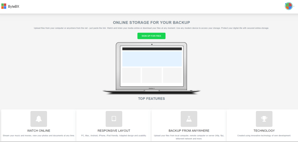 Bytebx landing page