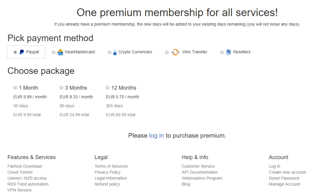 payment options