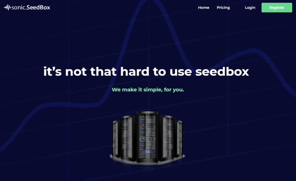 landing page of sonicseedbox