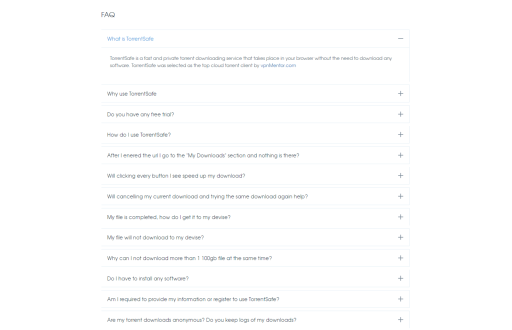 Torrentsafe - FAQ