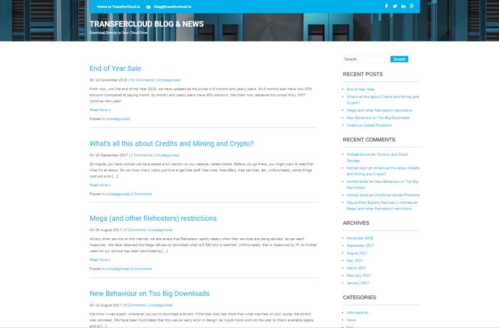 Transfercloud blog - seems dead but maybe some new post will arise